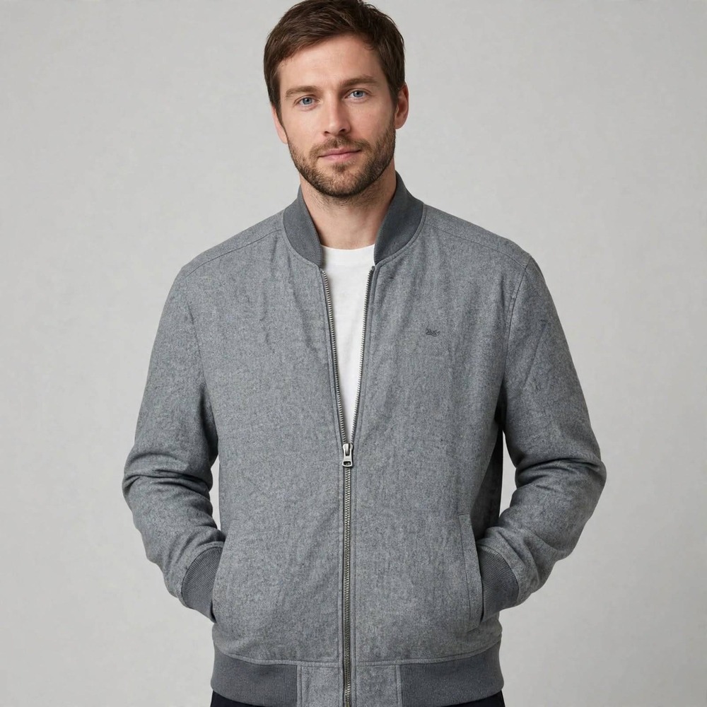 Levi's Bomber Jacket Men's M Gray Polyester Full Zip